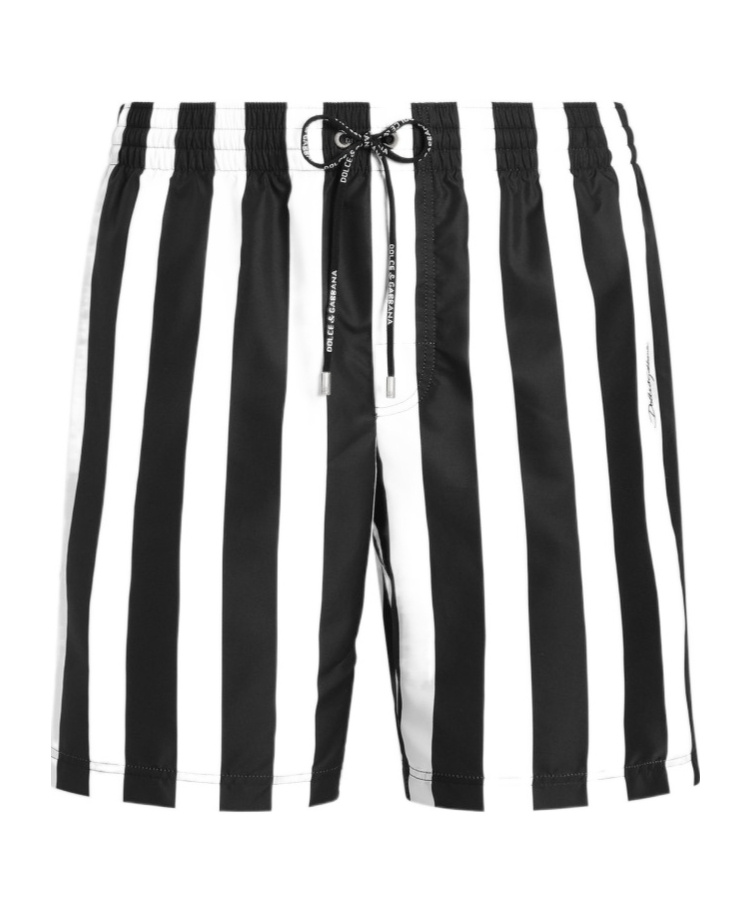 Dolce & Gabbana Striped Swim Shorts In Multi