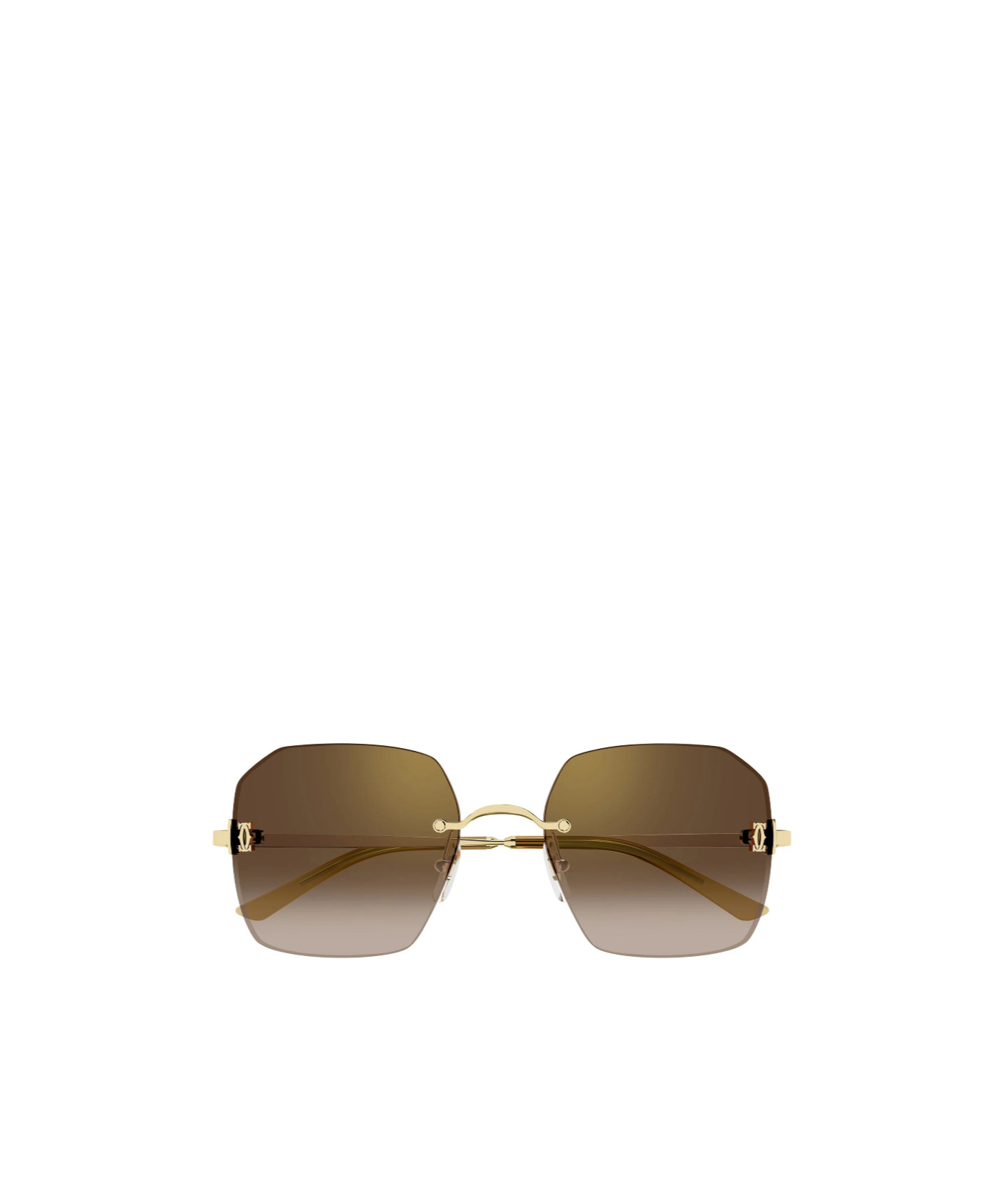 Cartier Geometric Sunglasses In Gold
