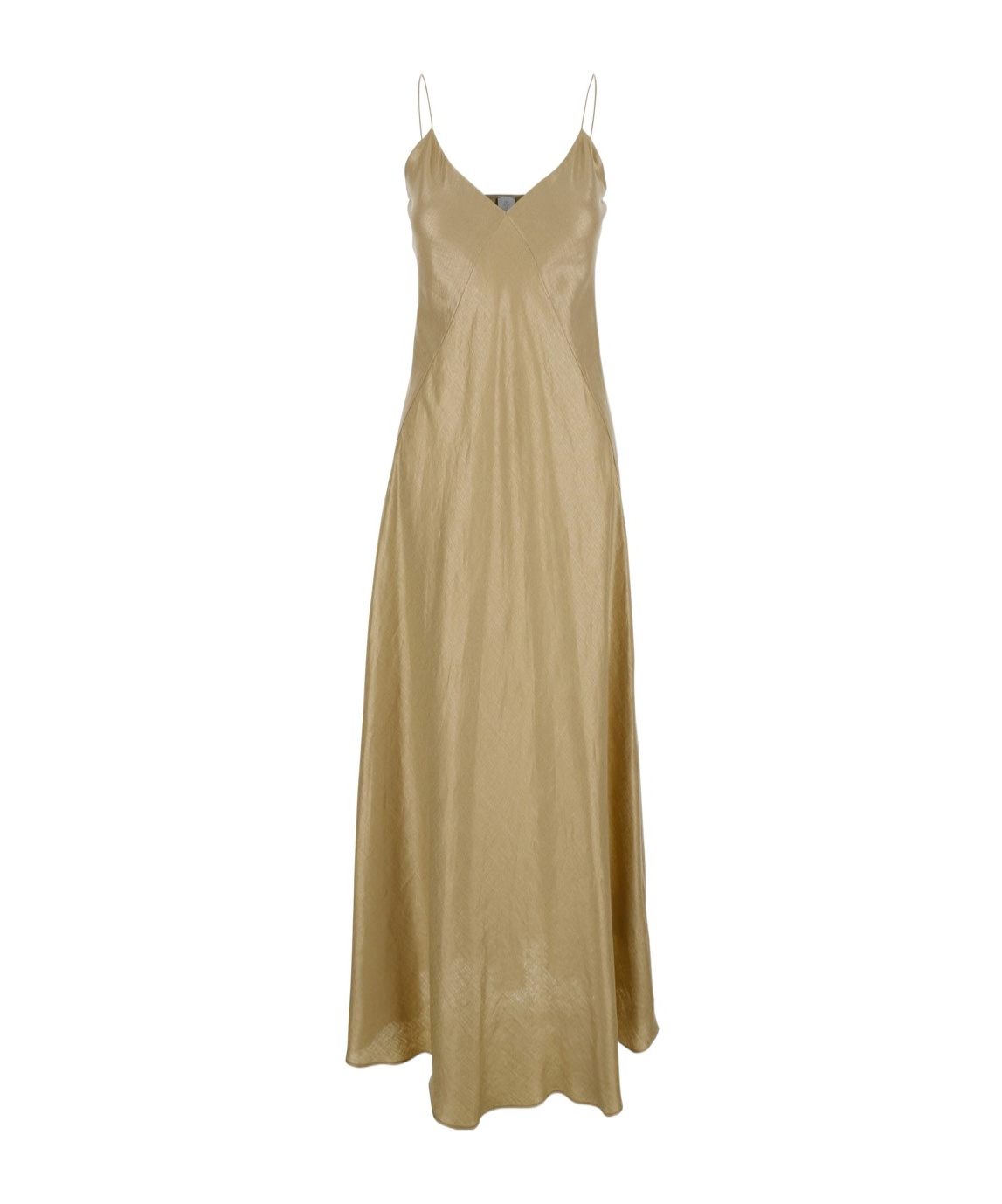 Eleventy Beige Long Dress With Thin Straps In Viscose Woman In Green