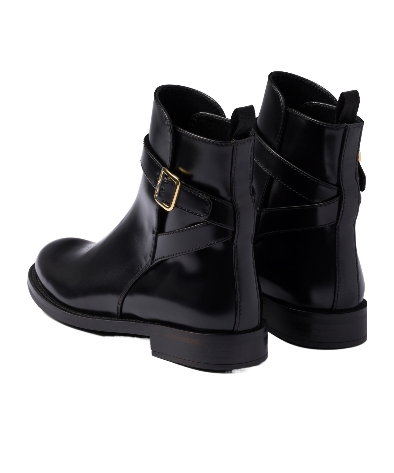 Prada Chocolate Calfskin Chelsea Ankle Boots In Black