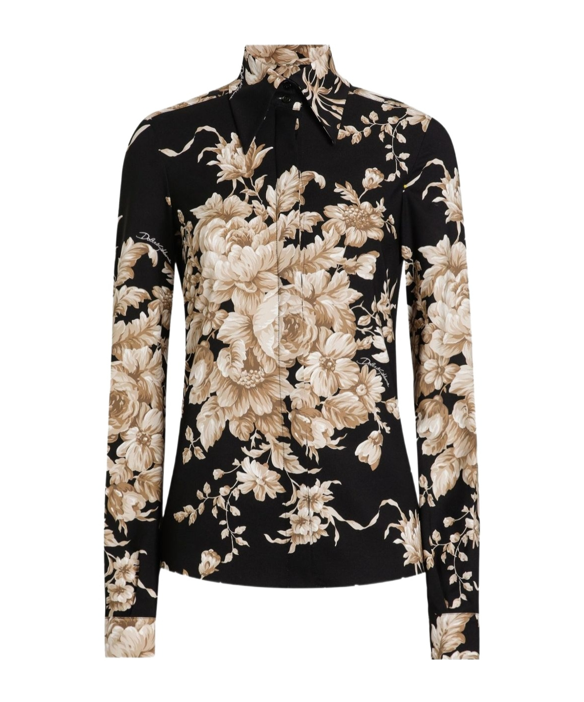 Dolce & Gabbana Charmeuse Shirt Shirt And Blouse Multicolor In Black