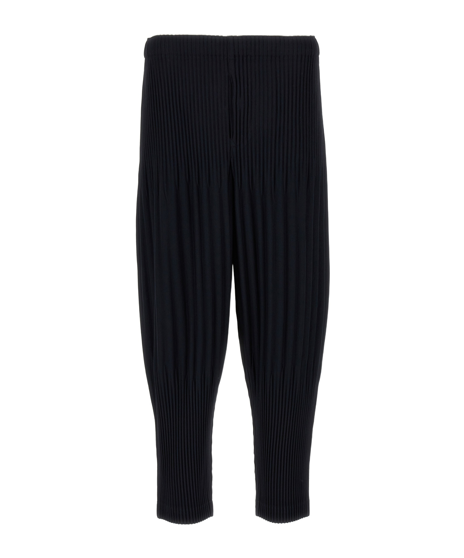 Issey Miyake Modern Silhouette Cropped Pleated Trousers In Black