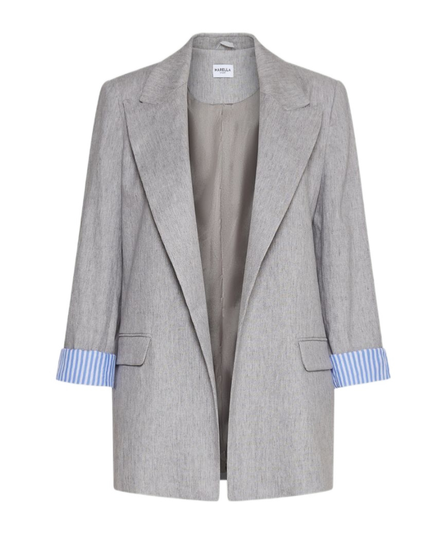 Shop Marella Blended Suit Coat In Gray