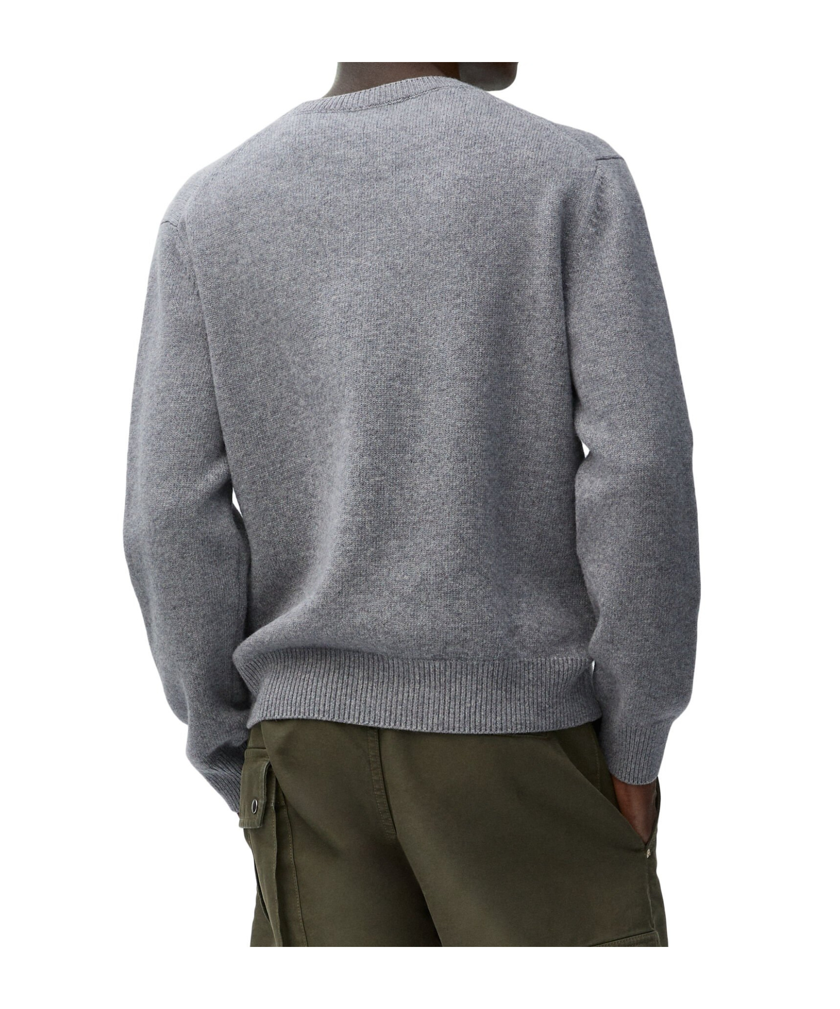 Loewe Long-sleeved Wool Coat In Gray