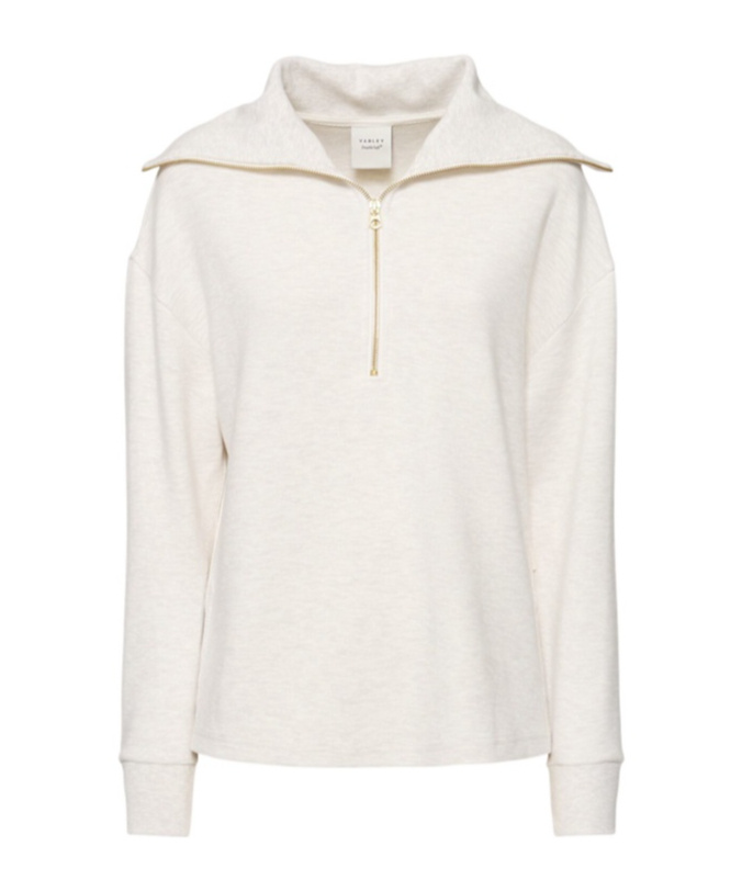 Varley Larson Half-zip Jumper In Beige