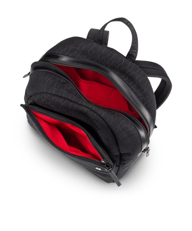 Christian Louboutin Monogram Jacquard Backpack In Black