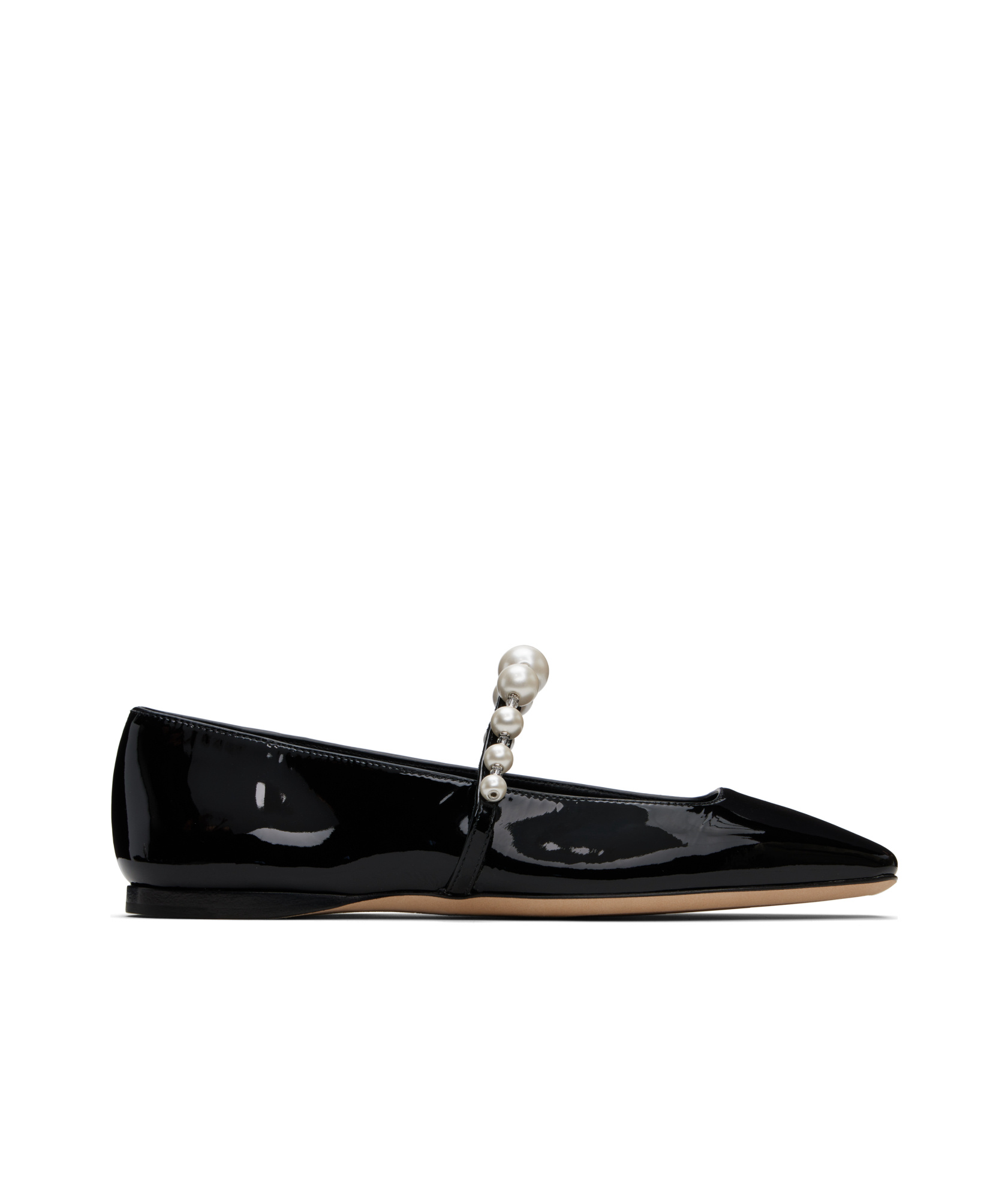Jimmy Choo Pearl Square Toe Patent Ballerina Shoes