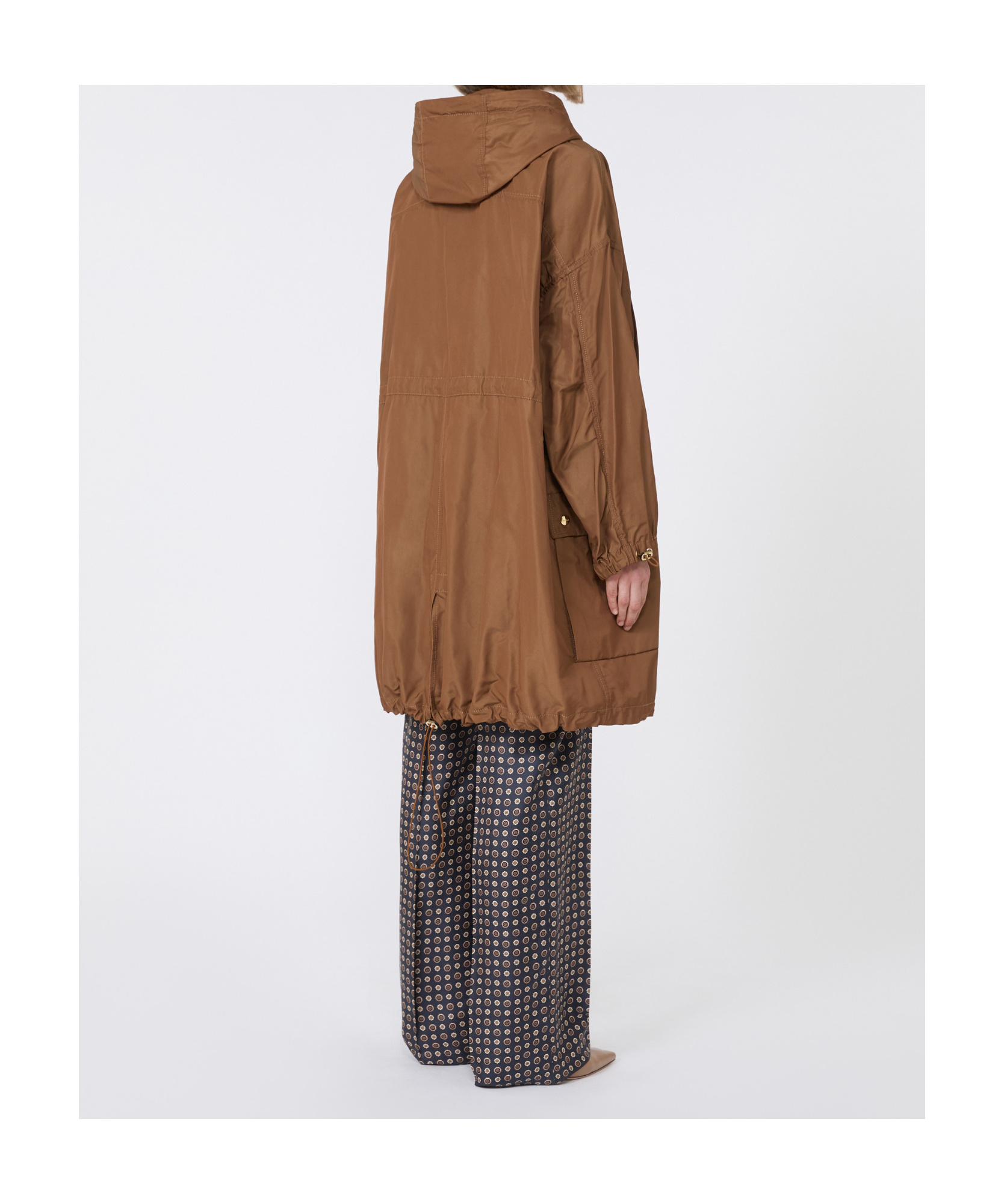 Max Mara Cotton-blend Faille Parka In Brown