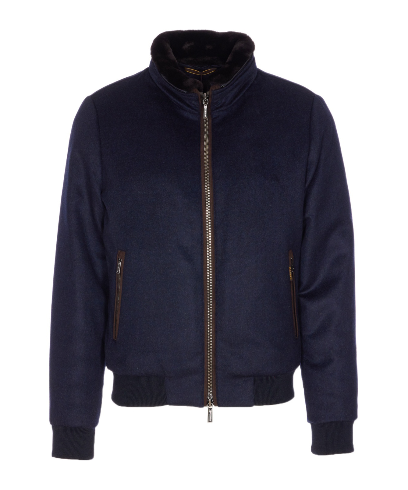 Moorer Long-sleeved Stand-collar Down Jacket In Blue