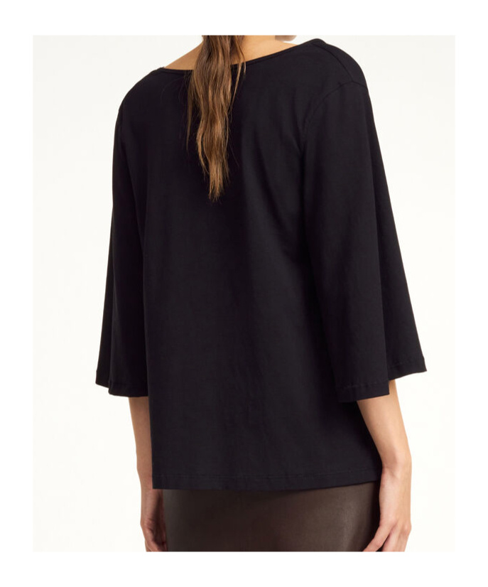 By Malene Birger Draped-neck T-shirt In Black