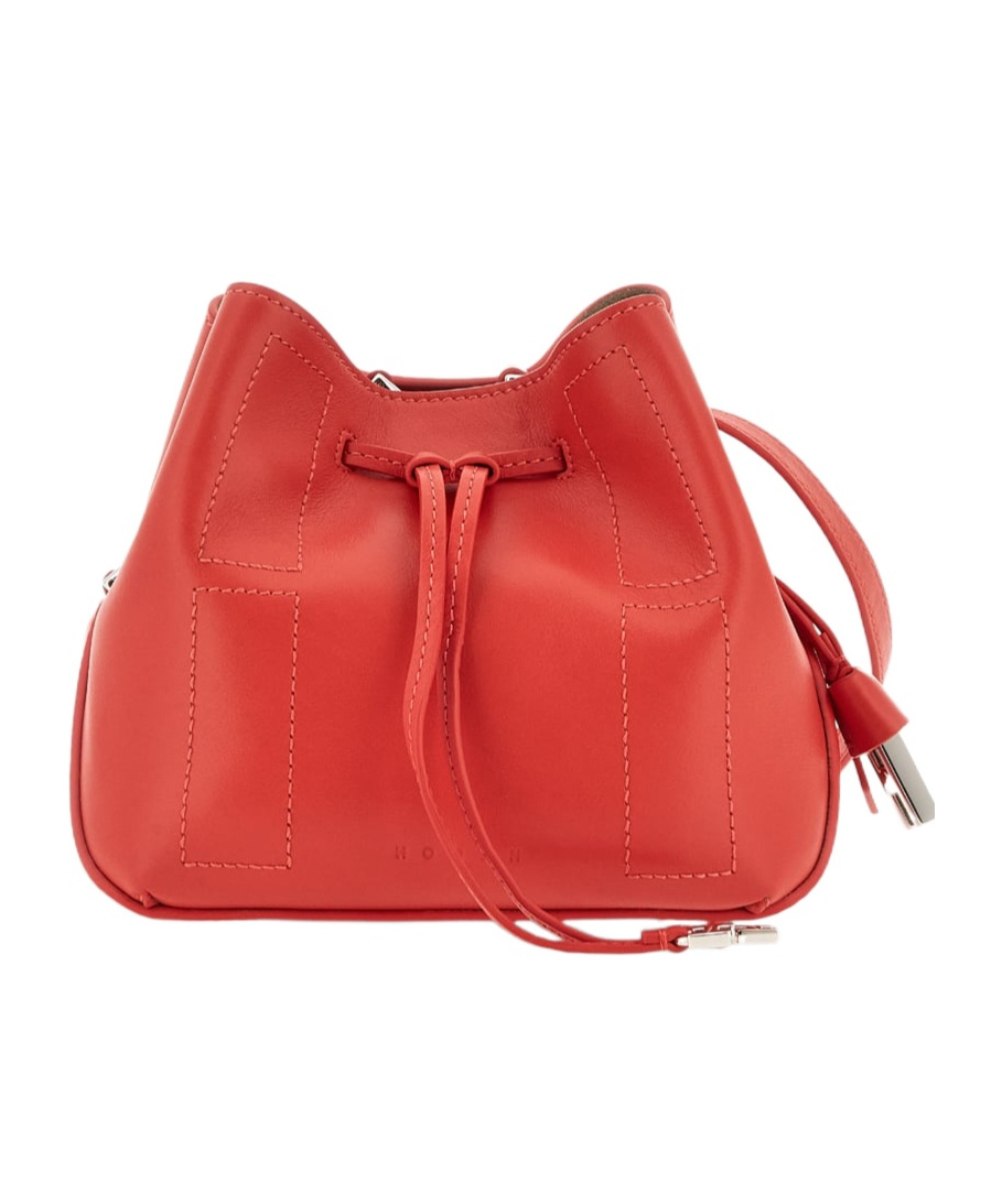 Hogan Mini Hocket Drawstring Bucket Bag In Red