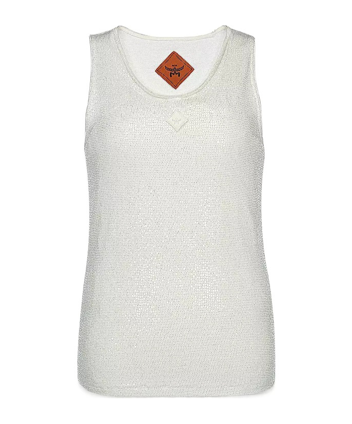 Mcm Logo Sleeveless Vest In White