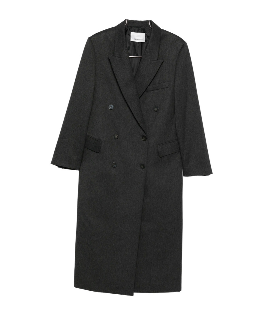 The Frankie Shop Jane Double-breasted Coat In Black