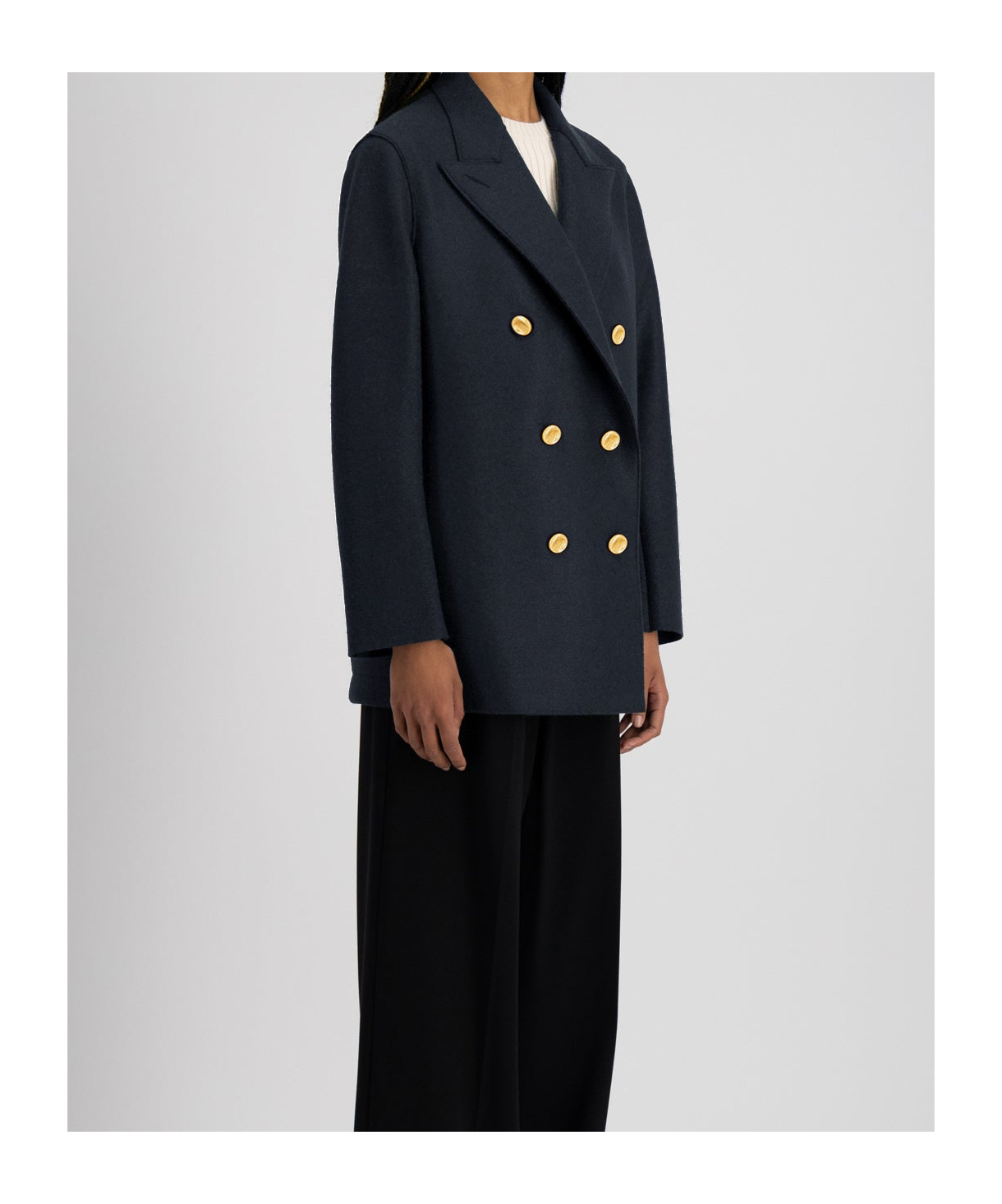 HARRIS WHARF LONDON DOUBLE-BREASTED TAILORED COAT