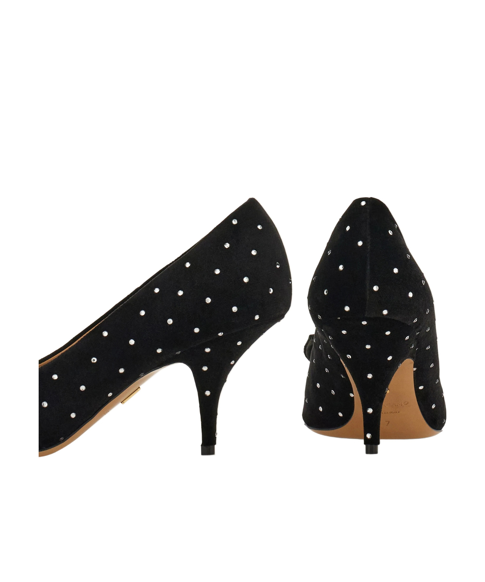 Ferragamo Pointed Pump With Soft Bow In Black