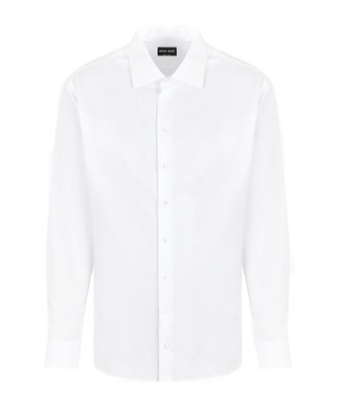 Giorgio Armani Logo Long-sleeved Shirt In White