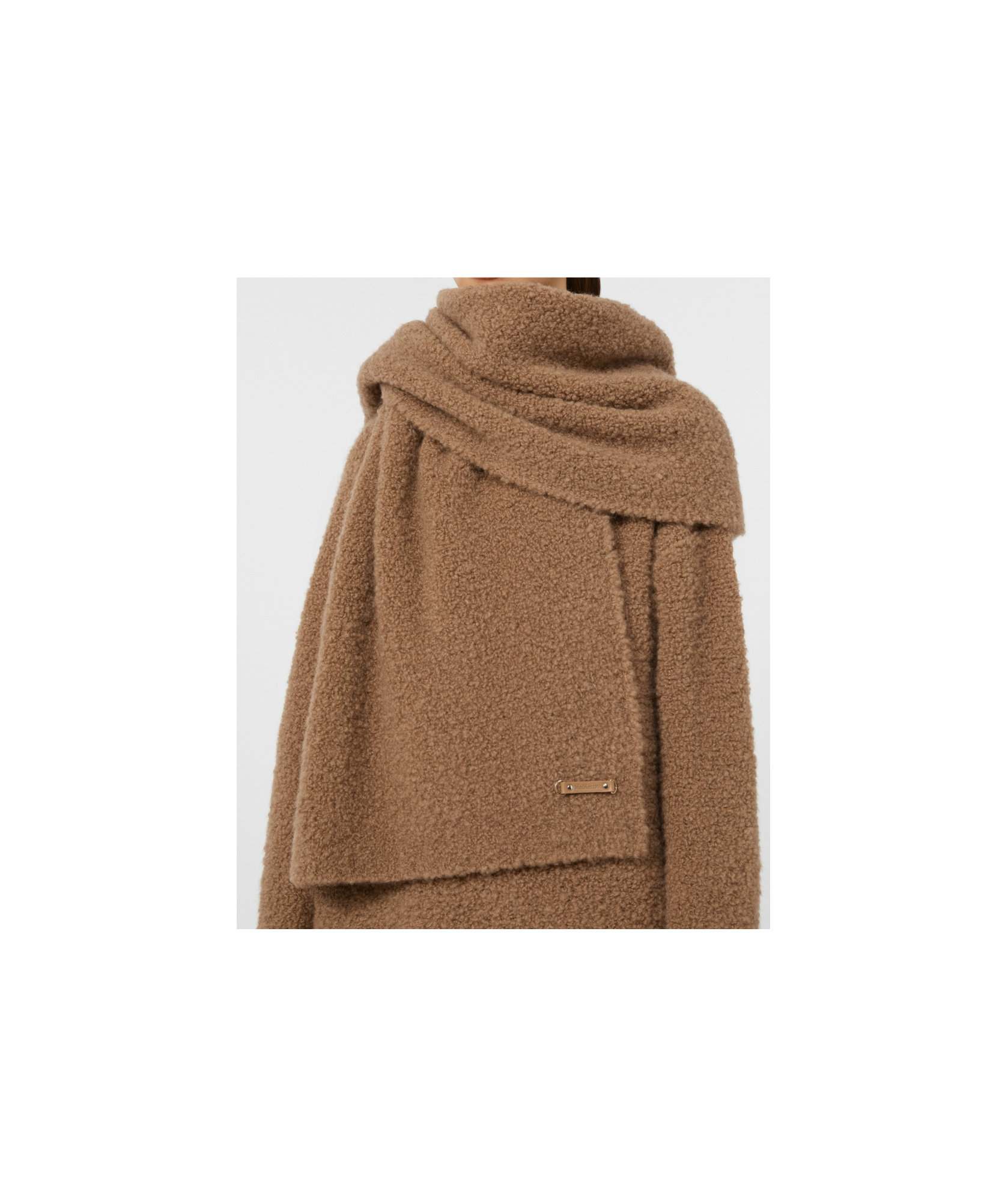 Max Mara Camel And Silk Boucle Scarf In Brown