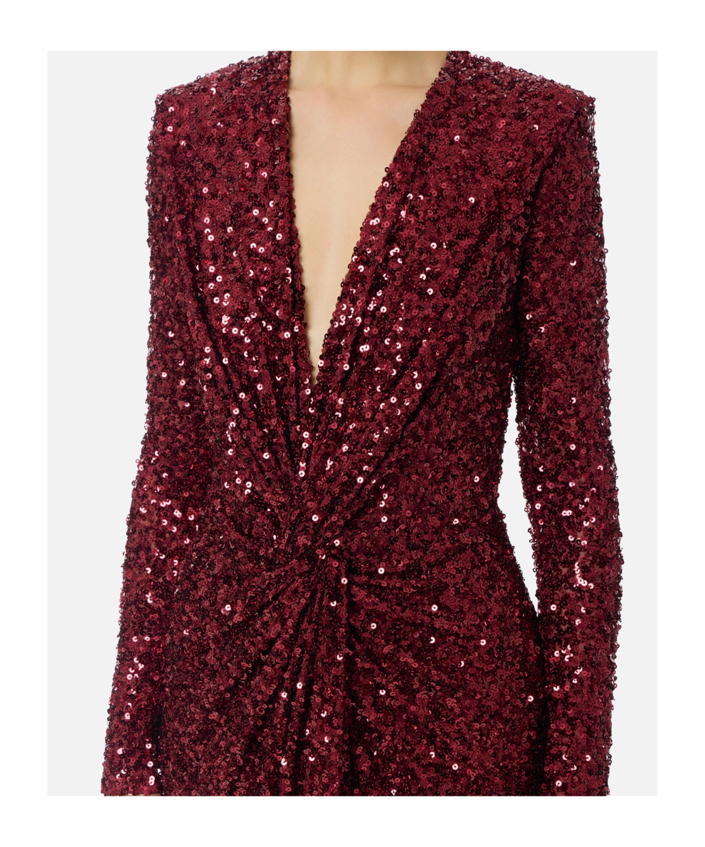 Elisabetta Franchi Red Carpet Dress In Sequins In Brown