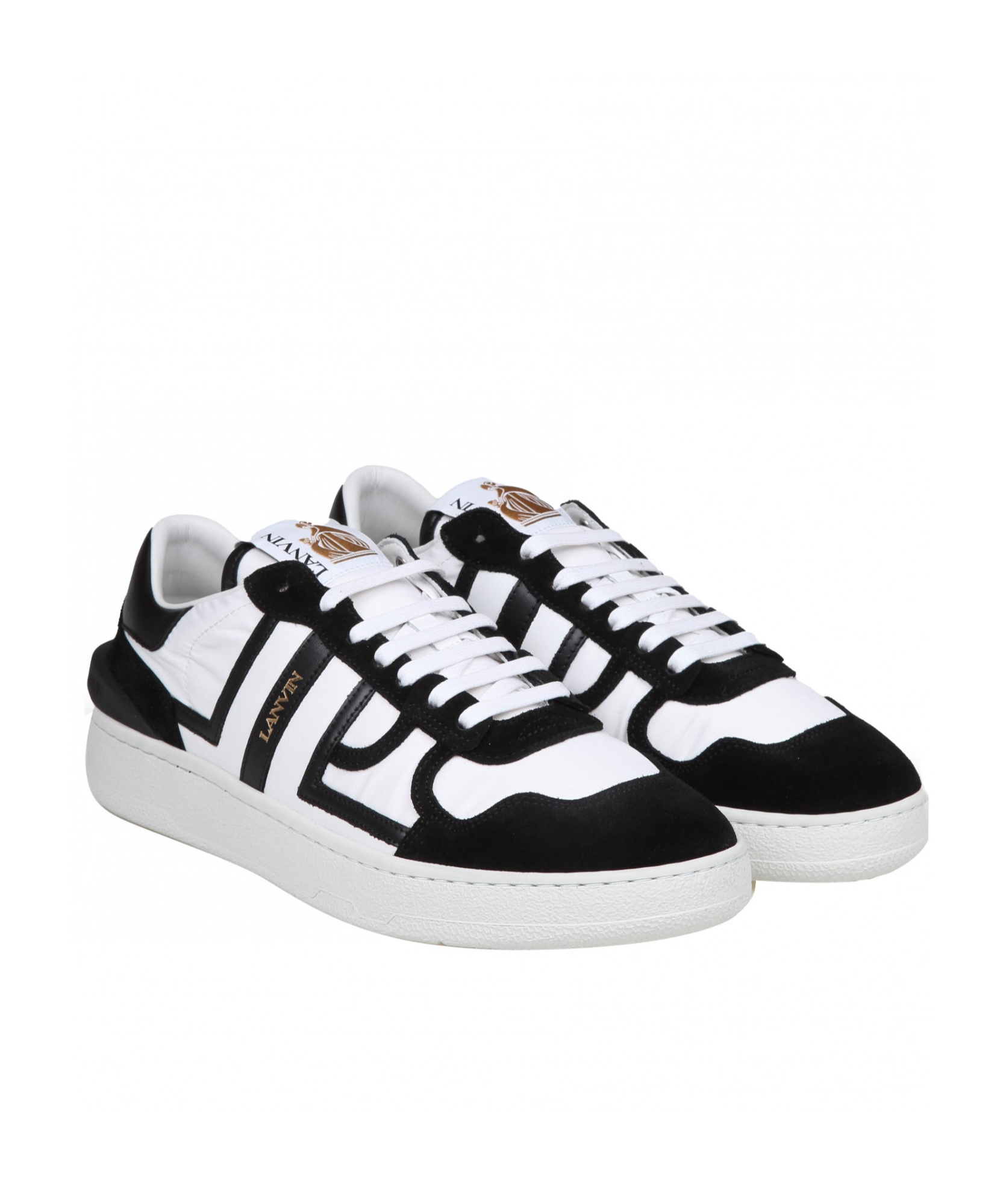 Shop Lanvin Low-cut Lace-up Sneakers In White