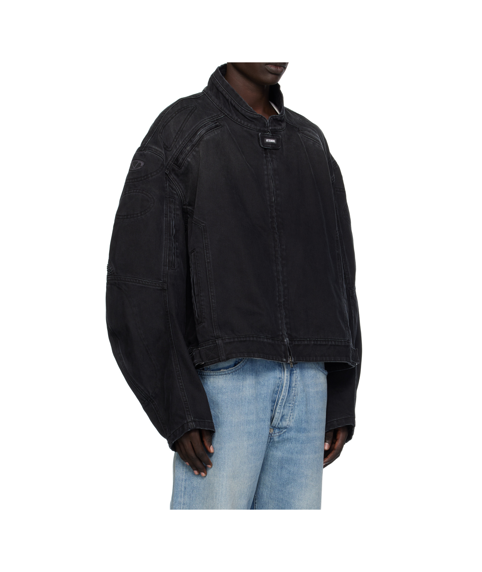 Vetements Racing Denim Jacket In Black