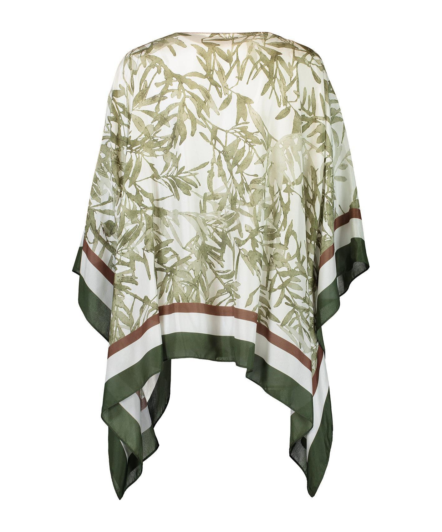 Brunello Cucinelli Silk Pongee Herbarium Print Blouse In White