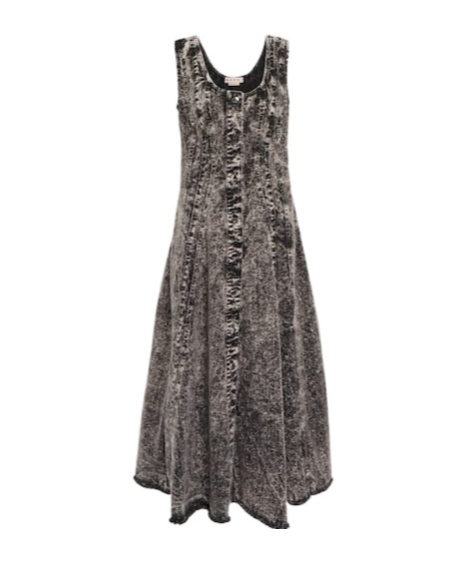 Marni Bleached Denim Midi Dress In Gray