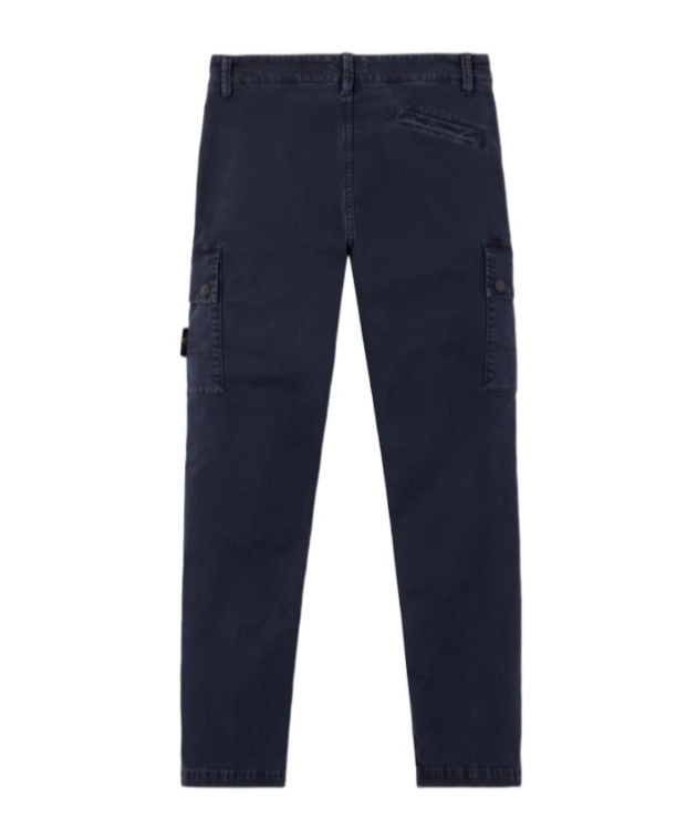 Stone Island Regular-tapered-fit Cargo Trousers With Pockets In Blue
