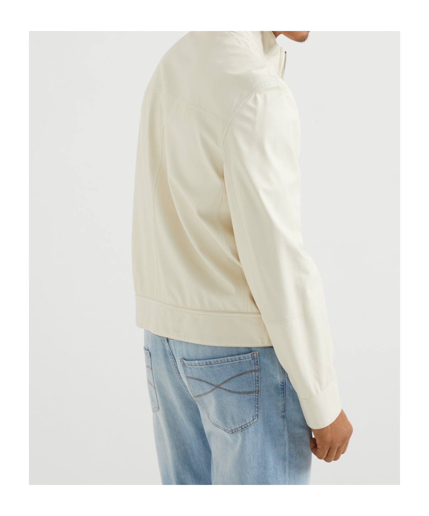 Brunello Cucinelli Reversible Bomber Jacket In White