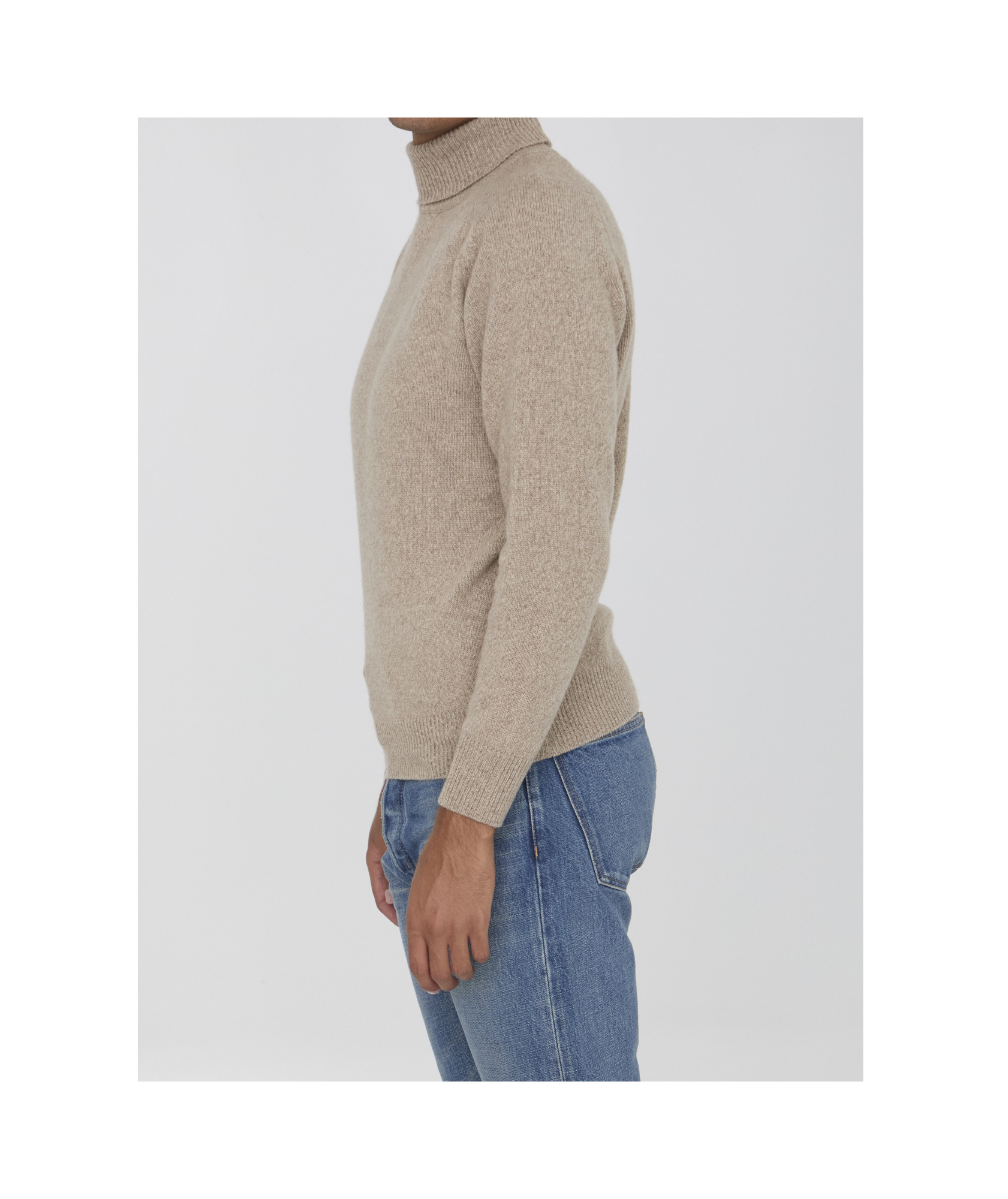 Lardini Cashmere Turtleneck Sweater In Nude
