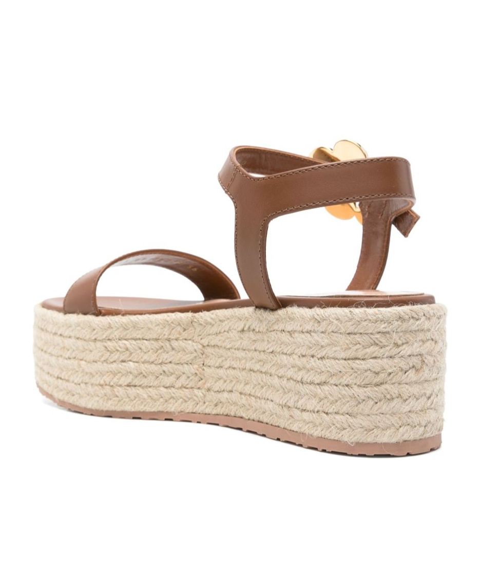 Gianvito Rossi Straw Thick Sole Sandals In Nude
