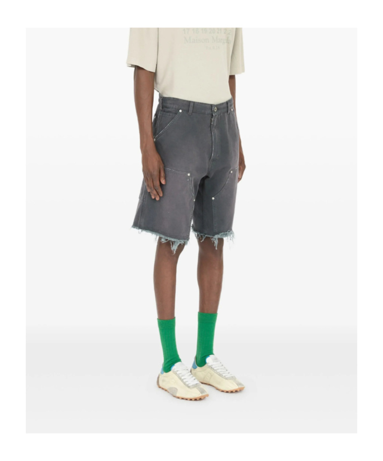 Maison Margiela Denim Shorts With Belt Loops In Gray