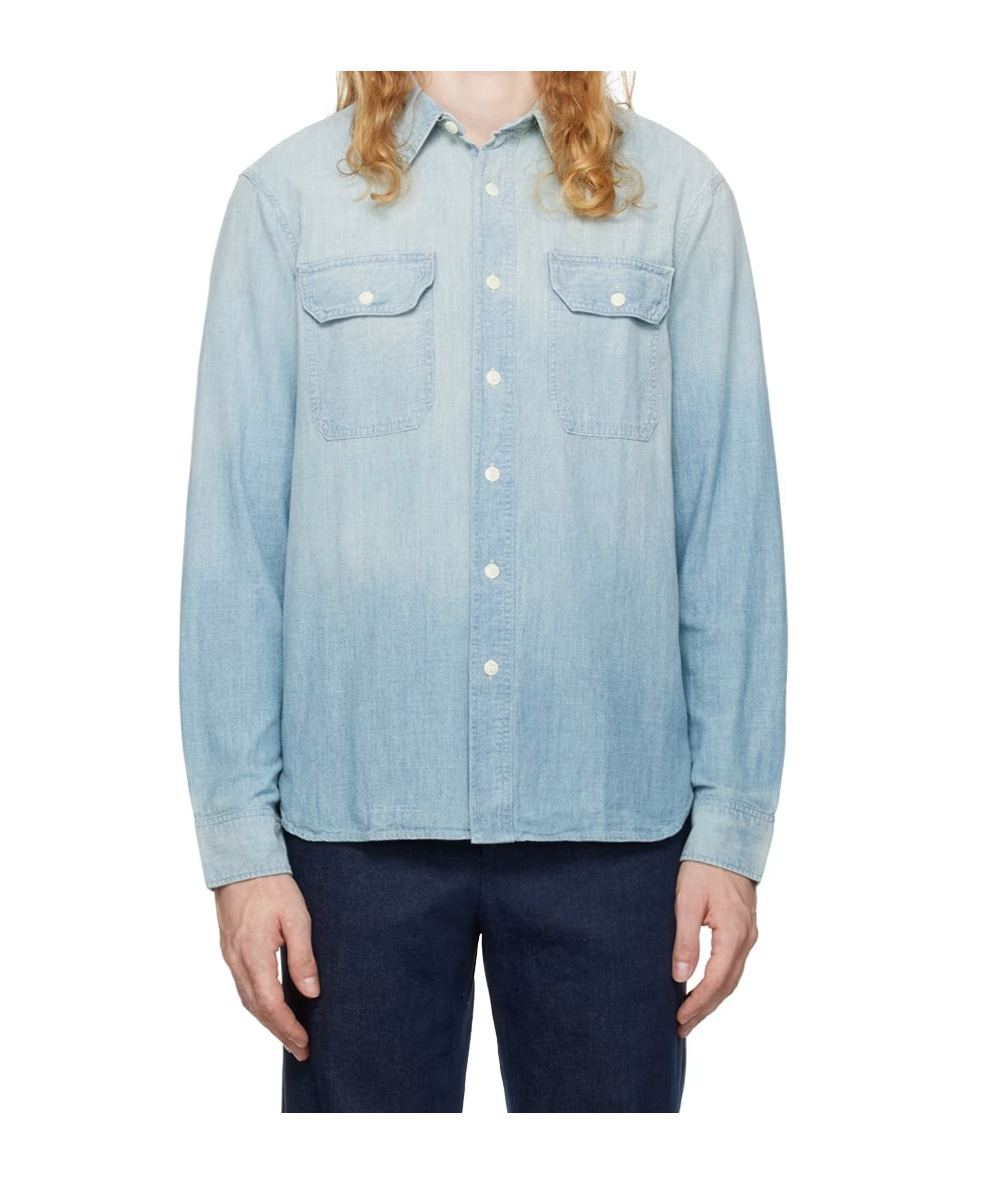 Rrl Illinois Button-up Denim Shirt In Blue