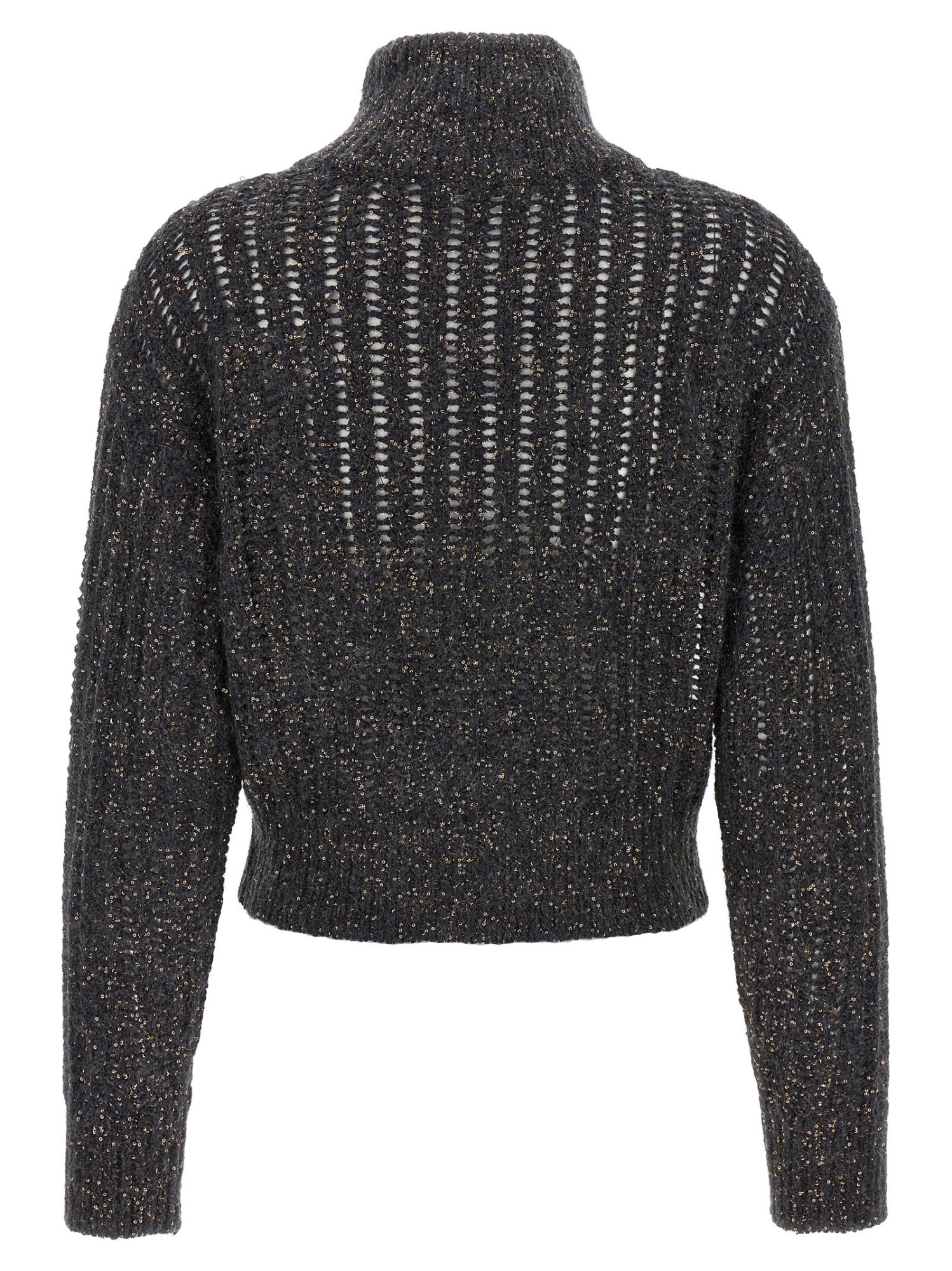 Brunello Cucinelli Rustic Dazzling Net Sweaters And Cardigans Gray