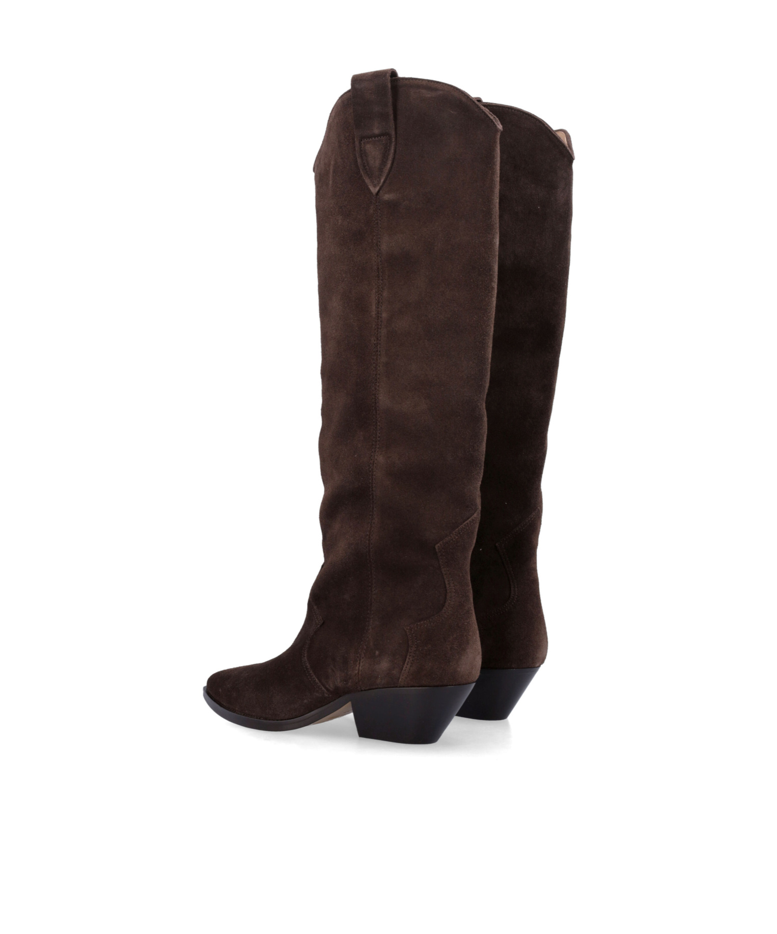 Isabel Marant Denver Leather Knee High Western Boots In Brown