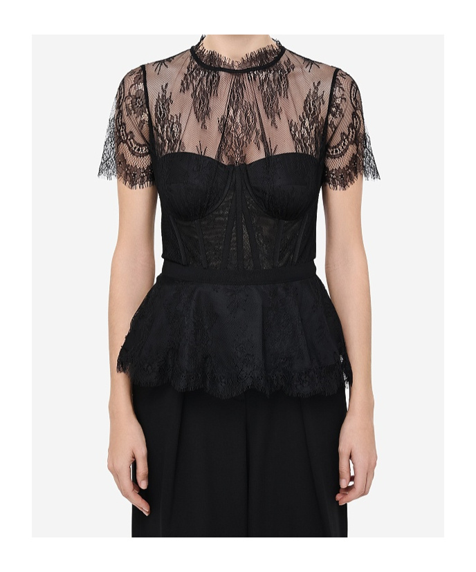 Simkhai Lace-embellished Corset Top In Black