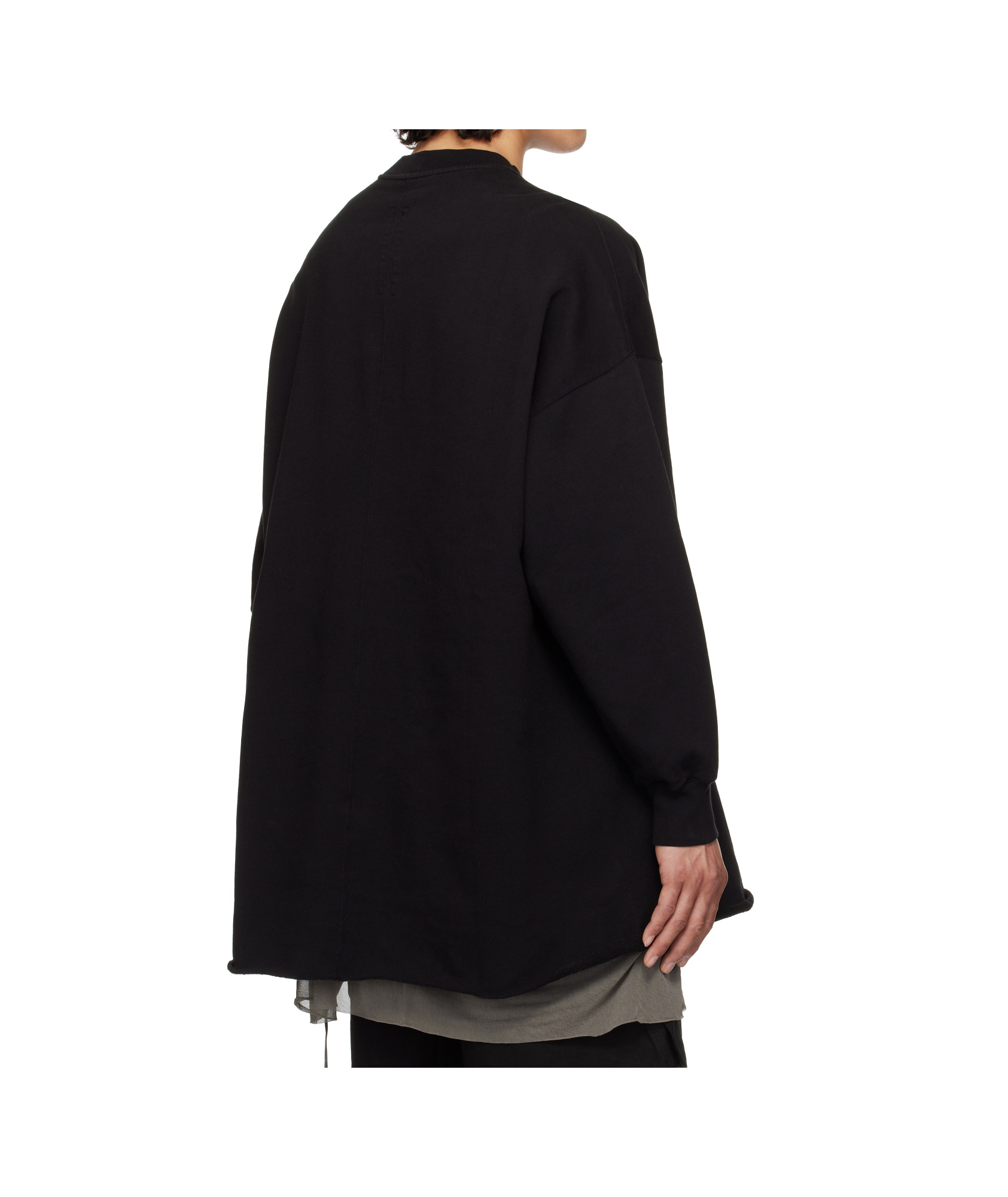 Rick Owens Drkshdw Black Hollywood Tommy Ls Sweatshirt In Black