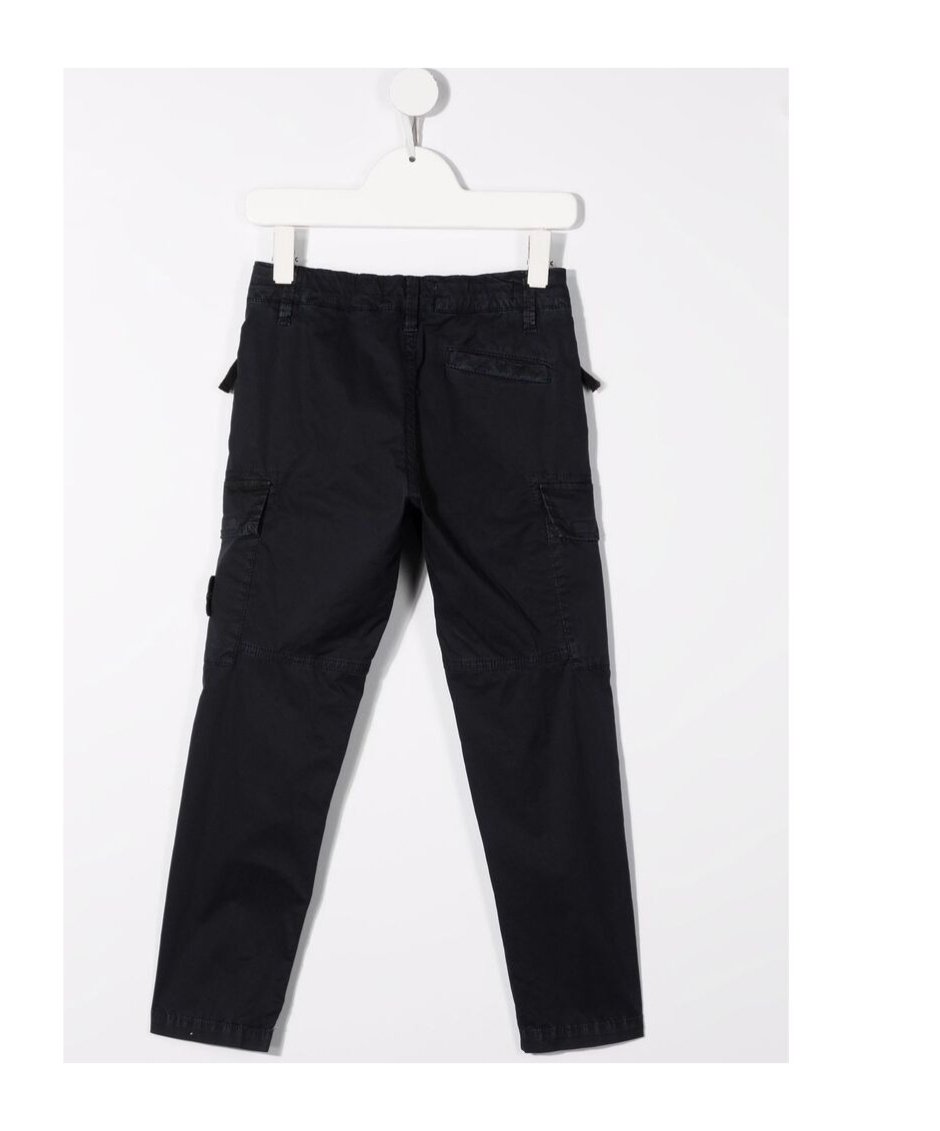 Stone Island Side Logo-patch Trousers In Blue