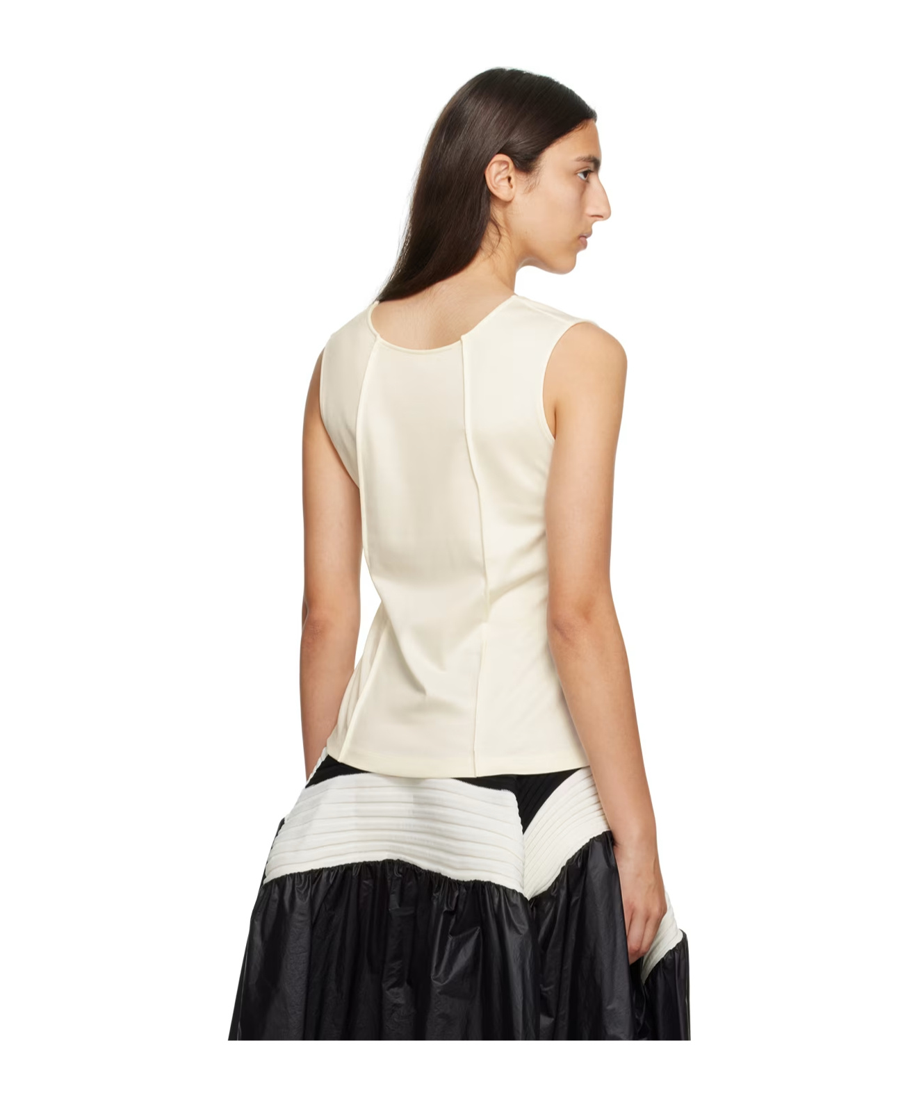 Issey Miyake Spoon Collar Vest In Black