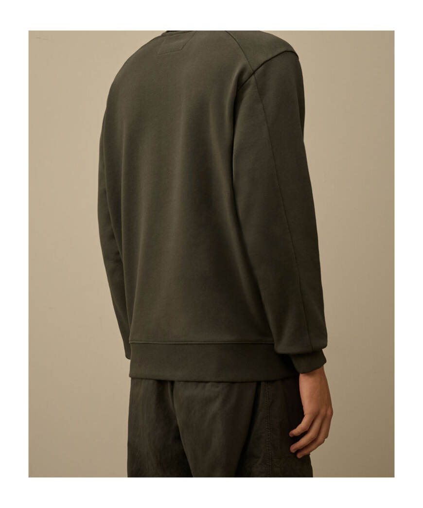 C.p. Company Lens-detail Crew-neck Sweatshirt In Green