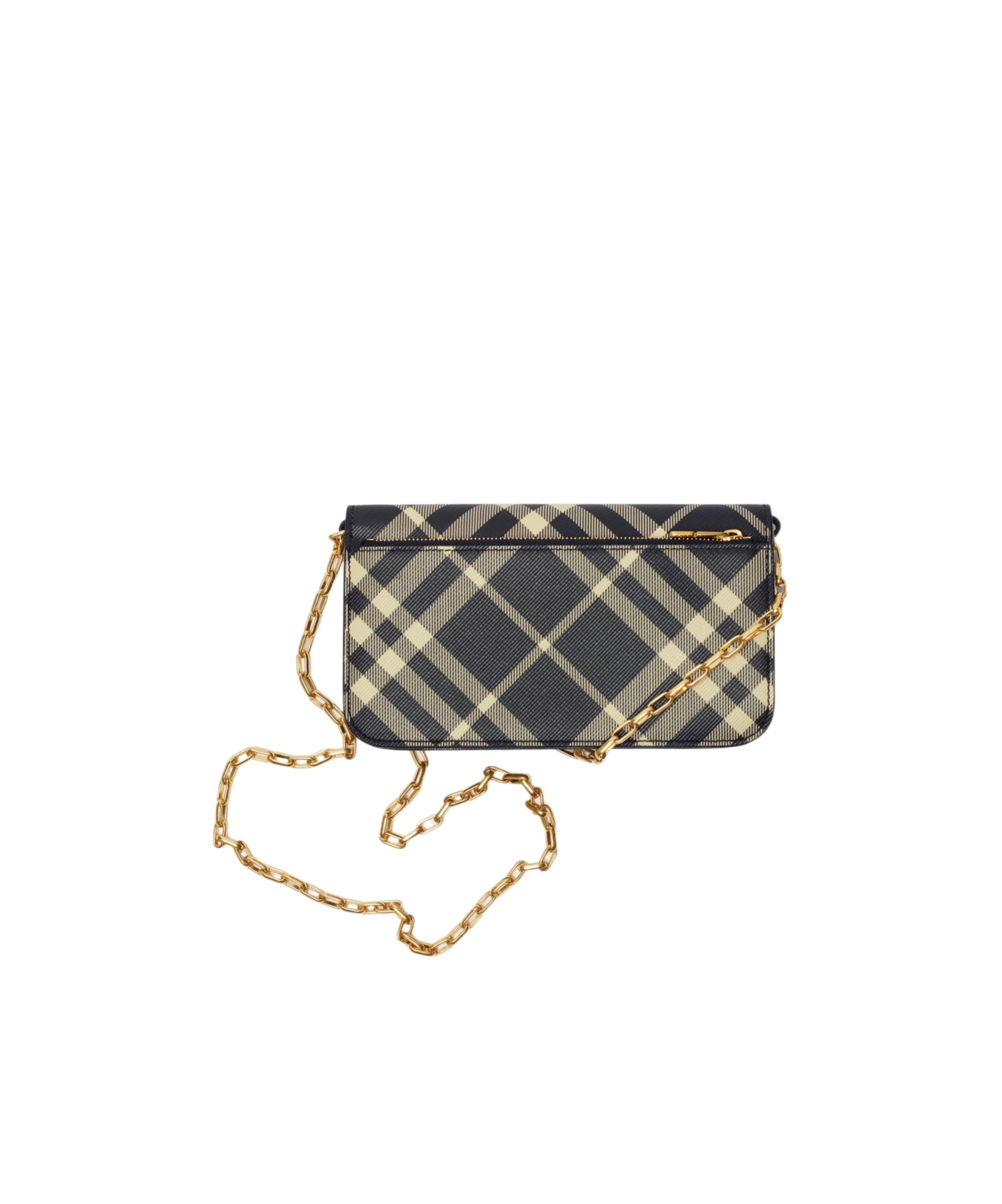 Burberry Mini Check-print Crossbody Bag In Black