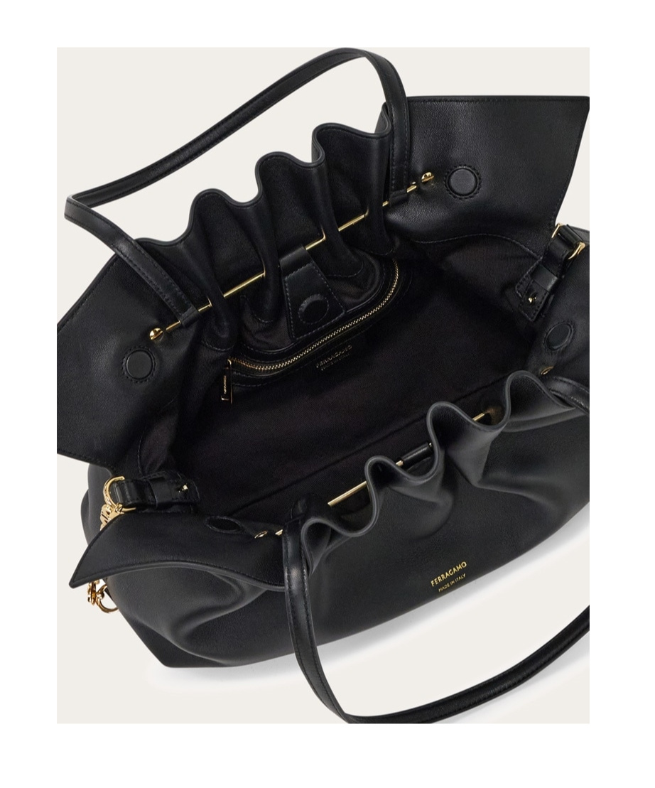 Ferragamo Soft Bag (m) In Black