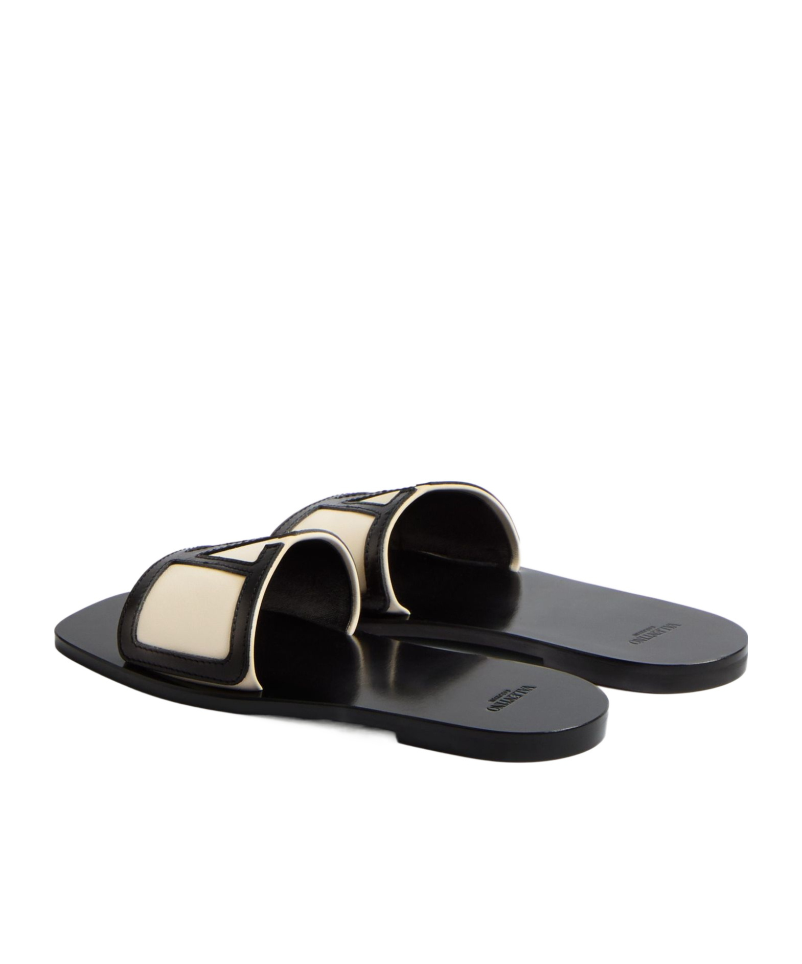 Shop Valentino Viva Superstar Slide Sandal In Nappa Leather In Black