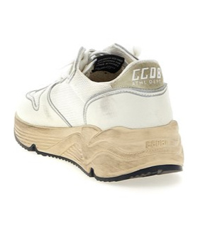 Golden Goose Mesh Panel Sneakers Star Emblem In White