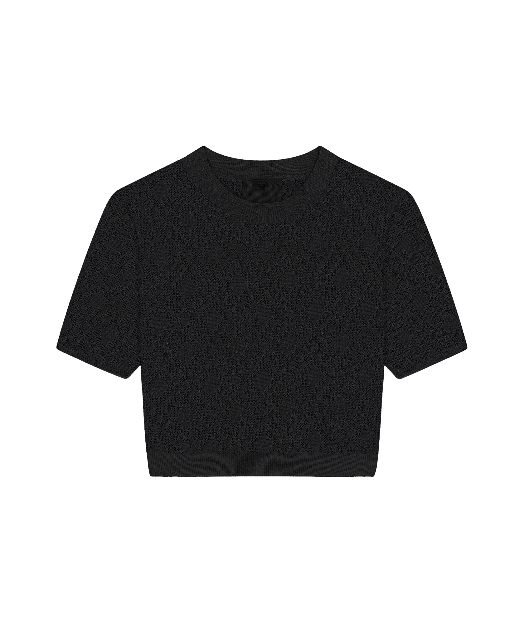 Givenchy Cropped Sweater In Monogram 72 Jacquard In Black