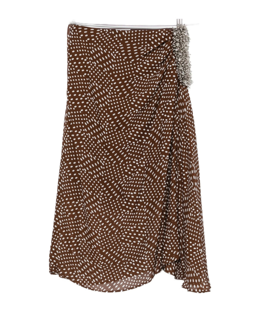 Dries Van Noten Spotted Skirt In Brown