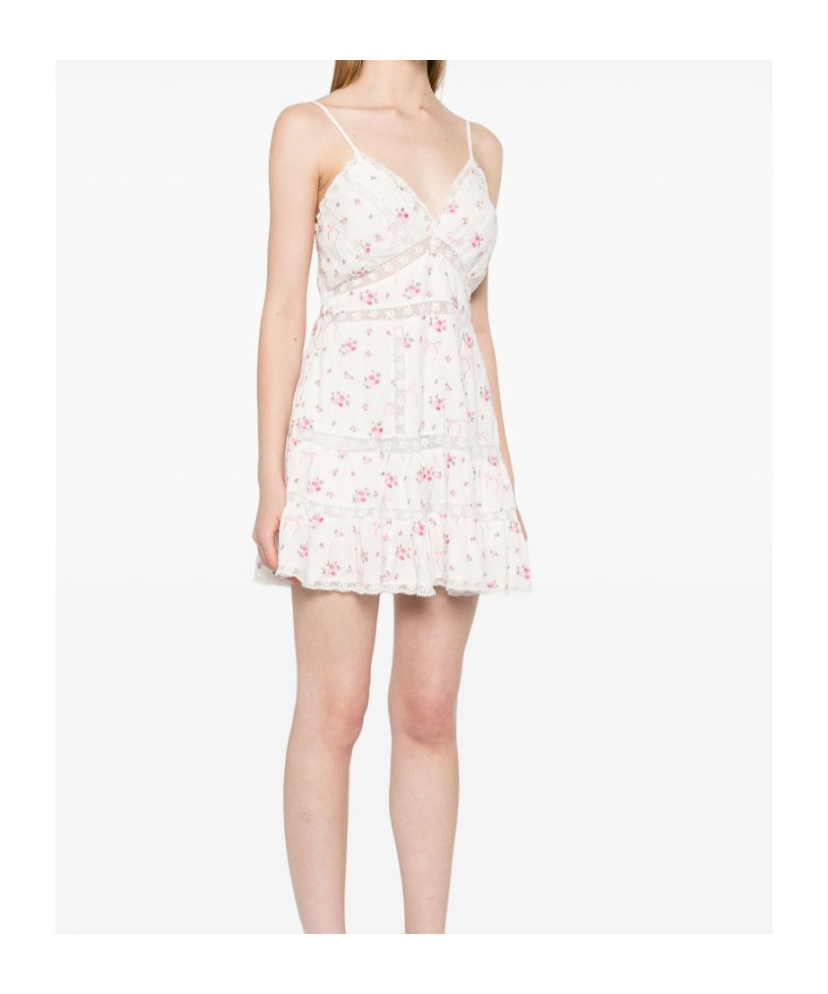 Loveshackfancy Solbina Ribbed Floral And Bow-embroidered Cotton Mini Dress