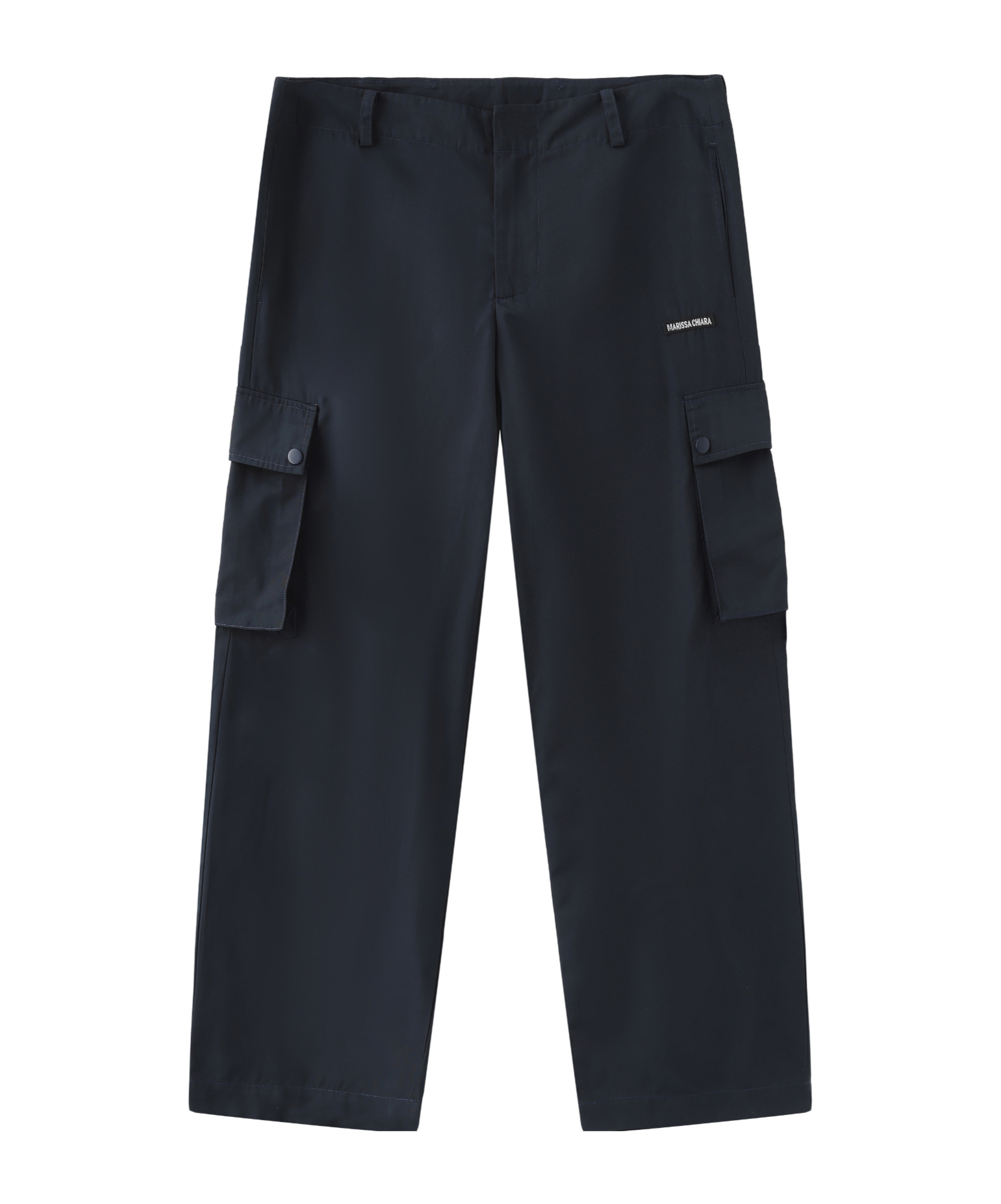 Marissa Chiara Belt Loop Casual Pants In Blue