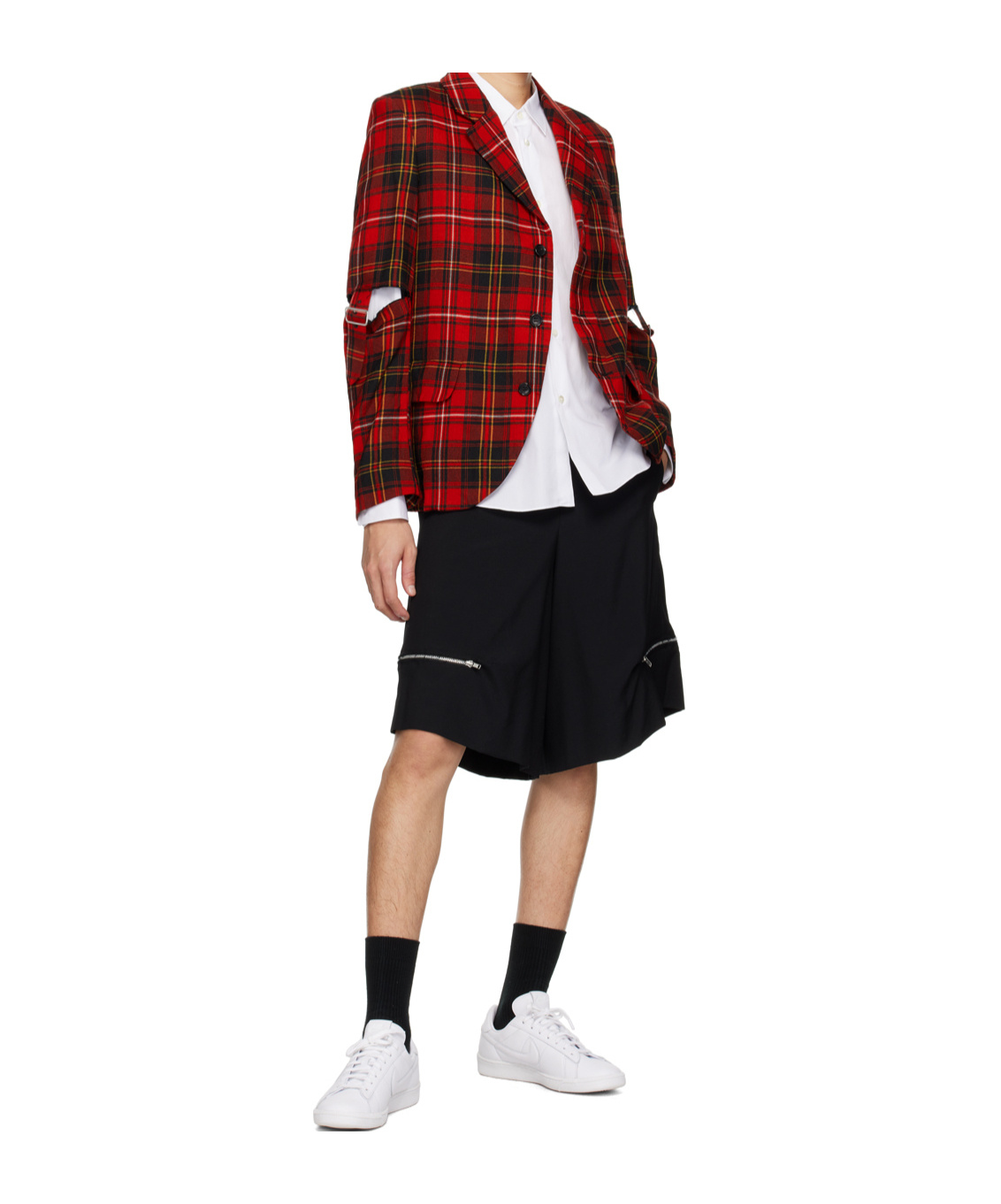 Comme Des Garçons Check Blazer In Multicolor