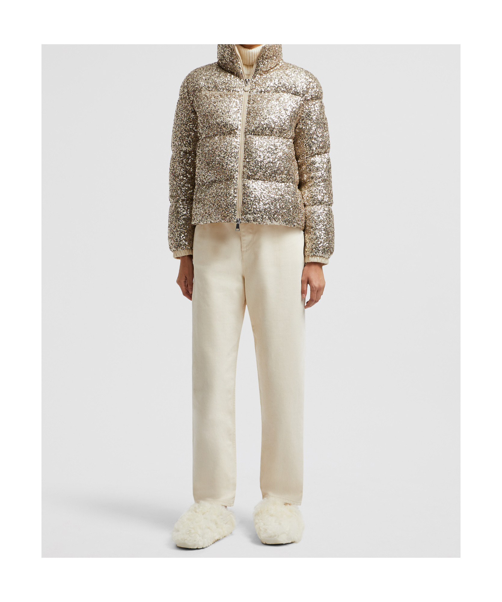 Shop Moncler Anternes Puffer Jacket In Nude