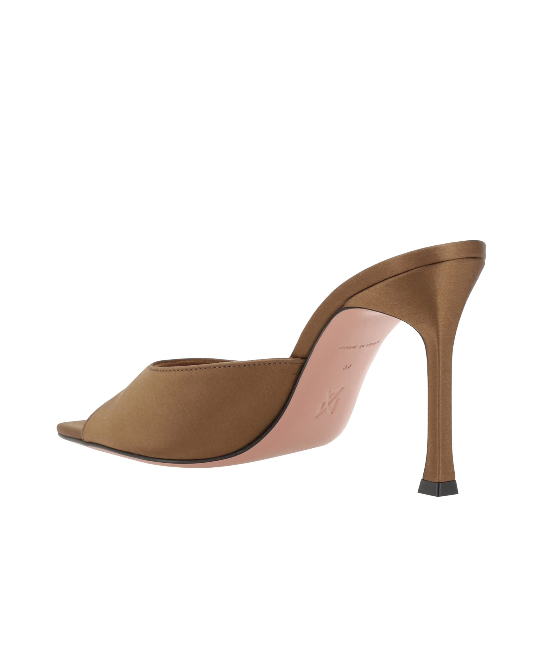Amina Muaddi Open-toed High-heeled Sandals In Brown